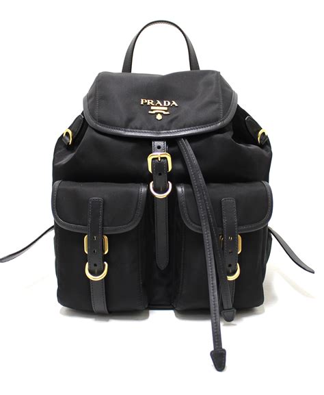 prada nylon backpack gold hardware|authentic Prada backpacks.